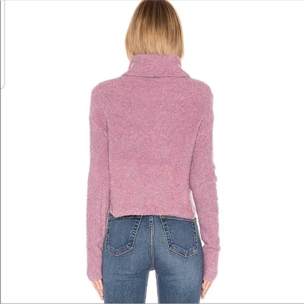 Free People Stormy Pullover Sweater Lavender purple cowl neck wool blend small